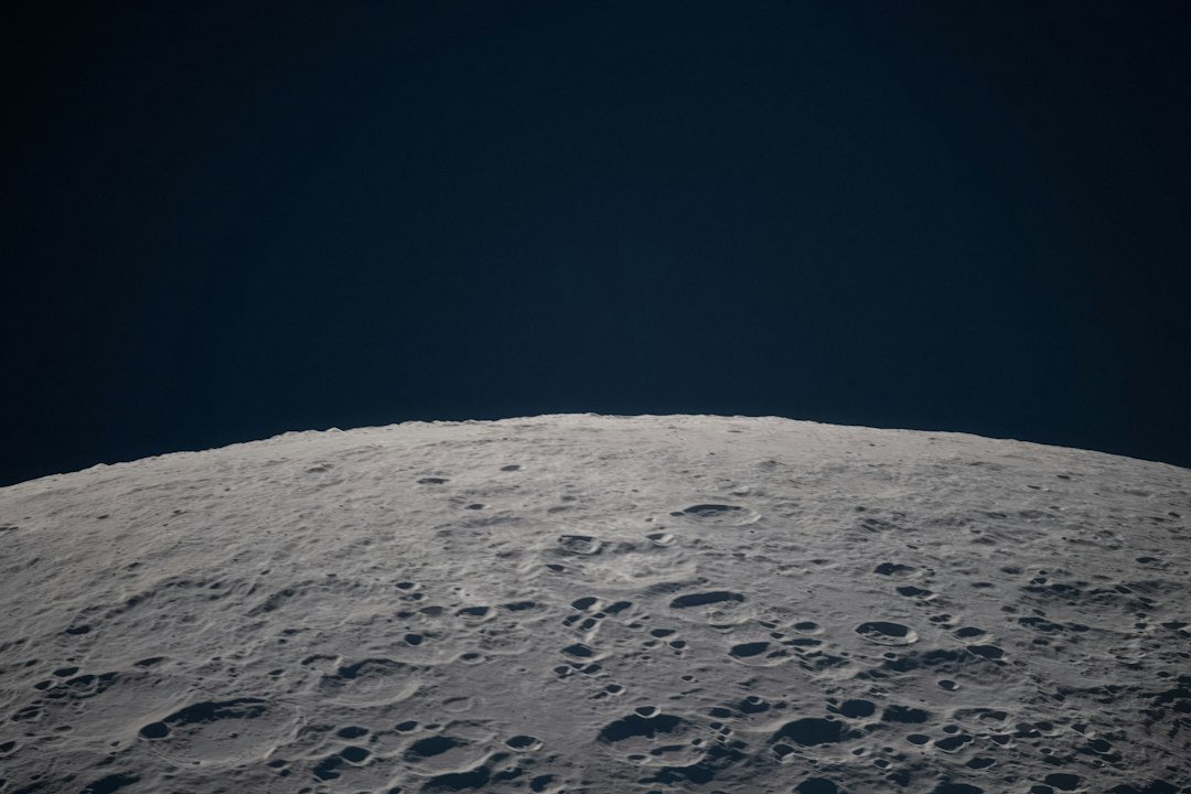 Lunar surface and craters viewed from space, illustrating Coordinated Lunar Time