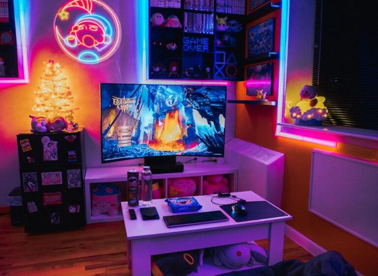 Cozy dark gaming room representing the cozy horror gaming genre