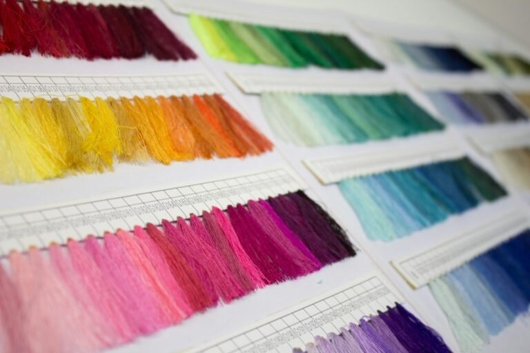 Colorful dyed textile illustrating bacterial pigments and biodesign