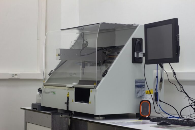 Illustrative laboratory testing equipment for measuring a sensor response under force